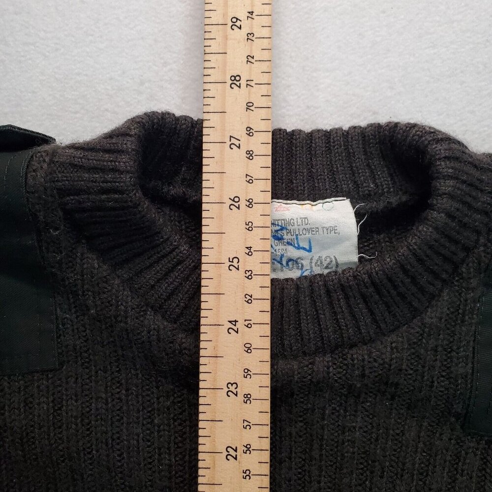Military Sweater Men's 42 Green 100% Wool Pullover Commando Vintage Long Sleeve - Picture 6 of 15